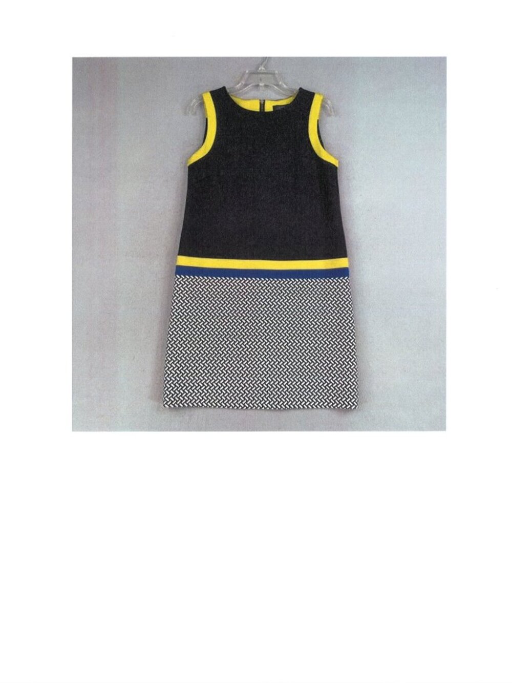 Tahari Dress Womens 6 Black Yellow Blue Colorblock Neon Mod Office Work Evening